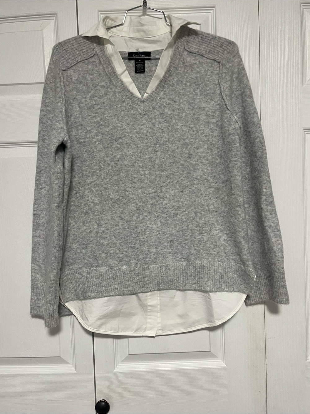 Karen Kane Light Gray V-Neck Sweater
